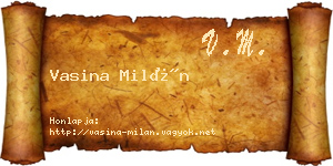 Vasina Milán névjegykártya